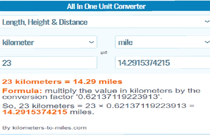 23km in miles 2