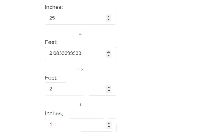 24 inches to feet