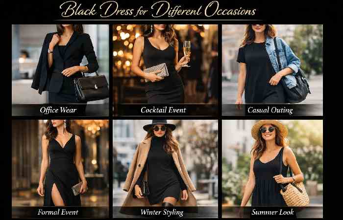 black dress for different occasions