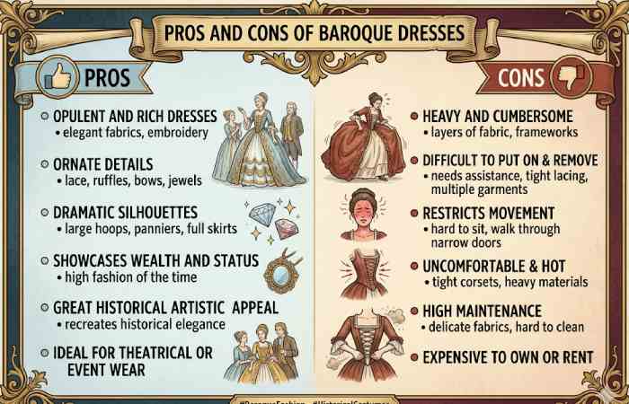 pros and cons of baroque dresses