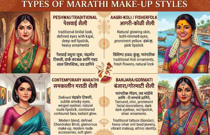 types of marathi make-up styles