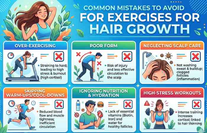 mistakes to avoid for exercise for hair growth