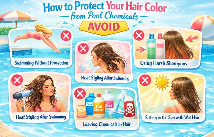 protect your hair color from pool chemicals